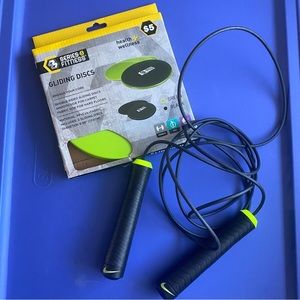 Nike weighted jump rope and Gliding disc